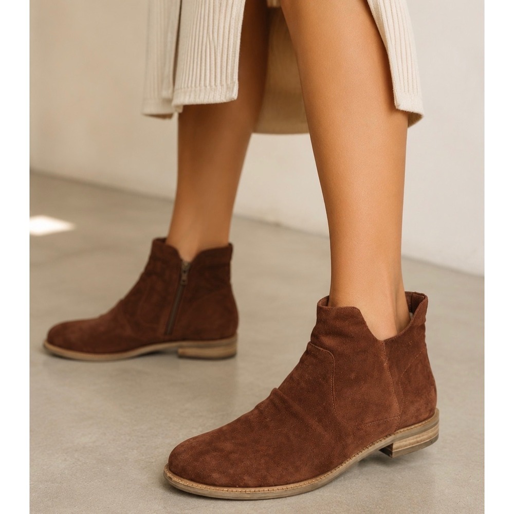 Kelsi Dagger Brooklyn Brown Suede Slouchy Ankle Boots Size 10 NEW